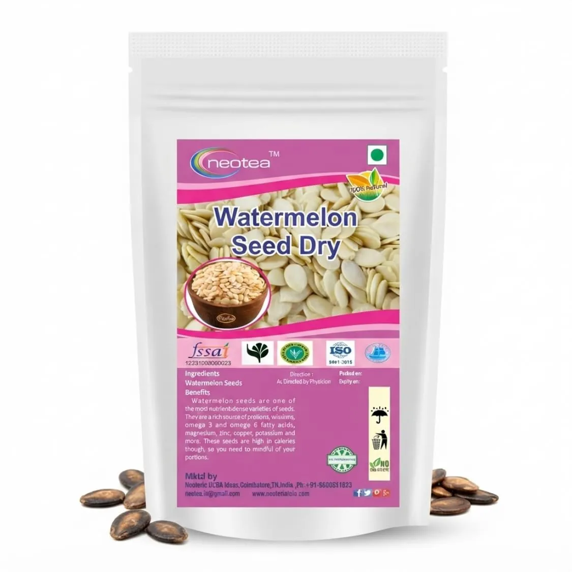 Watermelon Seeds Raw Herbal Whole Seeds, Natural Dried Watermelon Seed, Unroasted & Unprocessed Seeds for Everyday Cooking, Snacking and Traditional Food Preparation, 100% Natural