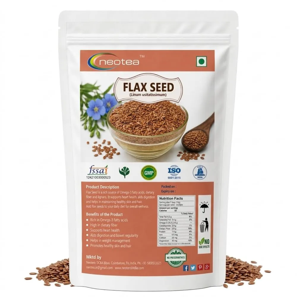 Flax Seeds Whole Raw, Natural Flax Seed for Everyday Cooking, Roasting, Sprouting & Homemade Recipes, Premium Quality Whole Seeds, Unprocessed Herbal Ingredient, 100% Natural