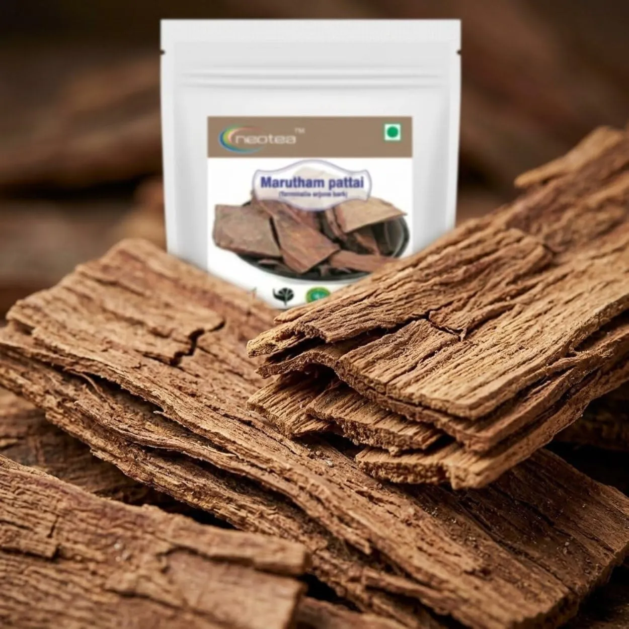 Marutham Pattai | Terminalia Arjuna Bark | Raw Herbal Bark | Natural Dried Marutham Tree Bark | Traditional Herbal Ingredient | Whole Bark Pieces for Home Herbal Preparations | Carefully Packed