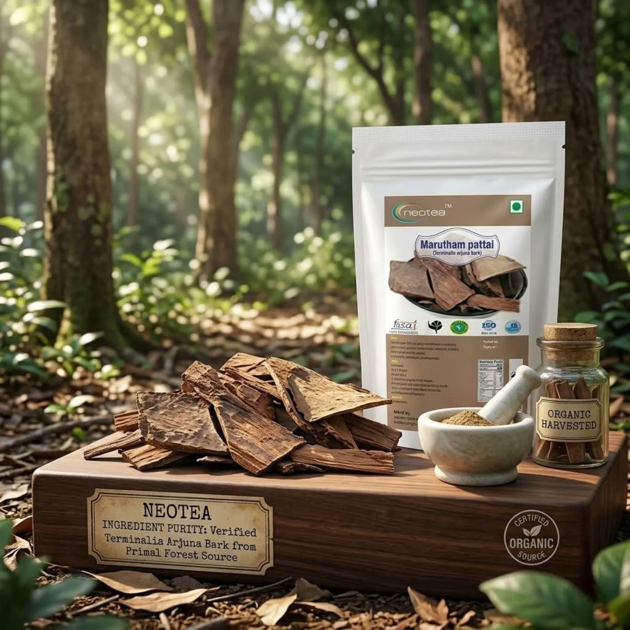 Marutham Pattai | Terminalia Arjuna Bark | Raw Herbal Bark | Natural Dried Marutham Tree Bark | Traditional Herbal Ingredient | Whole Bark Pieces for Home Herbal Preparations | Carefully Packed