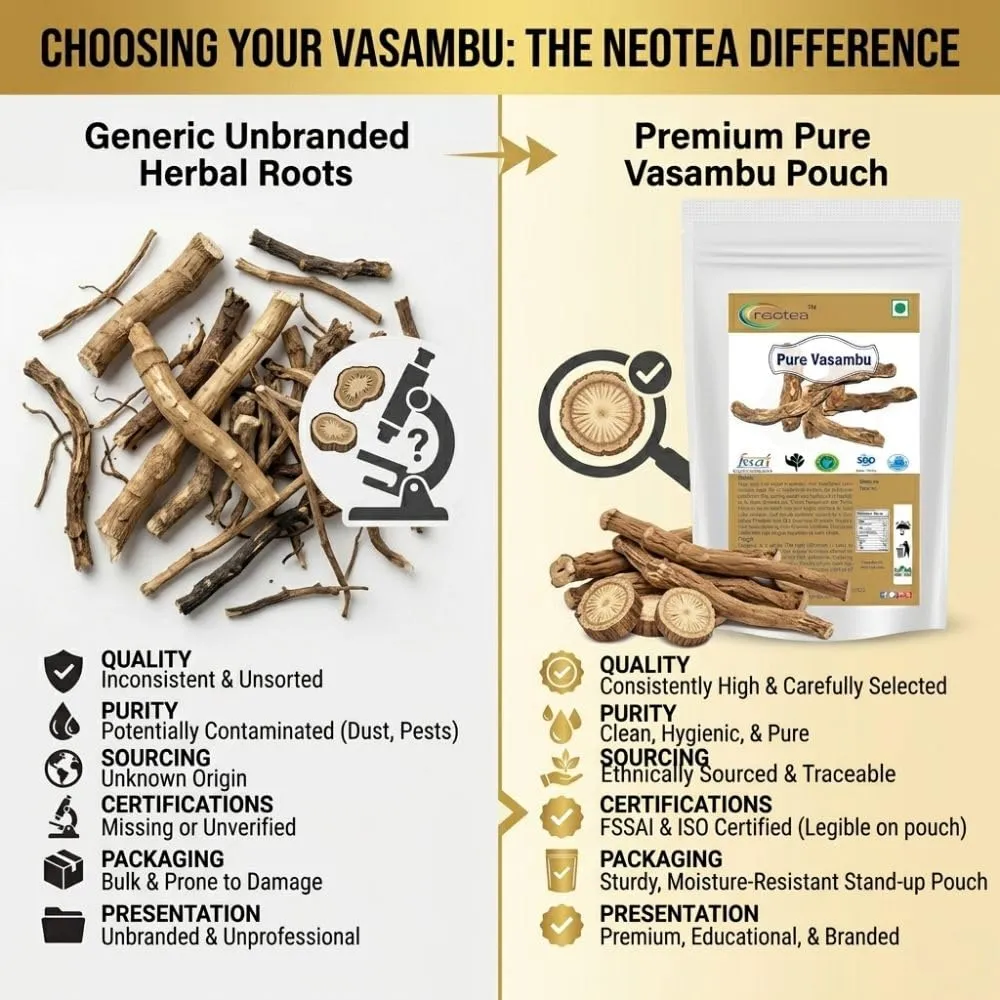 Vasambu Whole Dried Herb | Raw Vasambu Root (Acorus Calamus) | Traditional Herbal Ingredient | Naturally Dried & Carefully Packed | For Traditional Home Use & Herbal Preparations