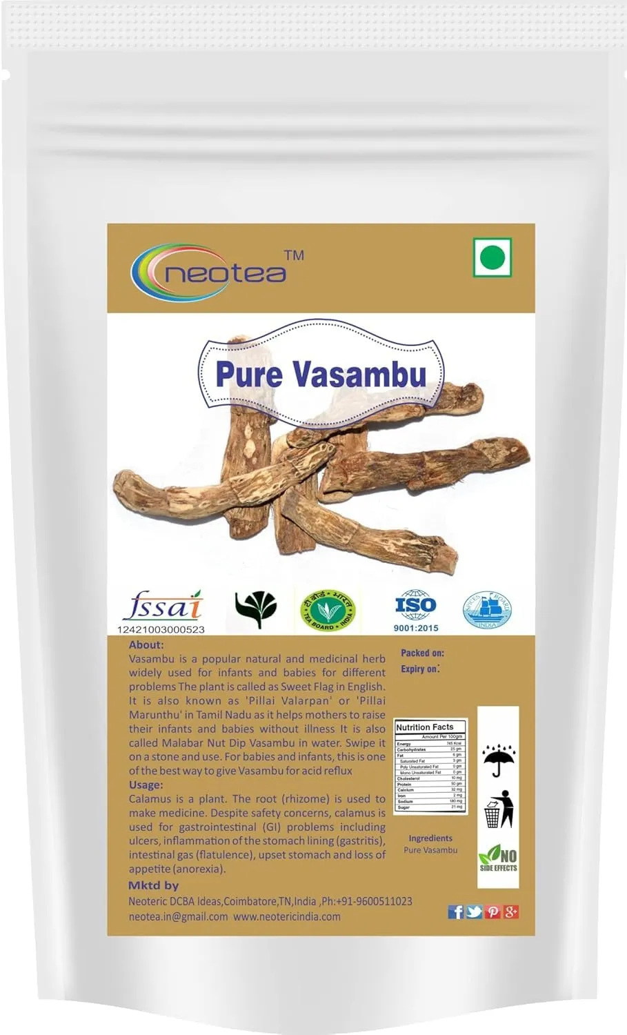 Vasambu Whole Dried Herb | Raw Vasambu Root (Acorus Calamus) | Traditional Herbal Ingredient | Naturally Dried & Carefully Packed | For Traditional Home Use & Herbal Preparations