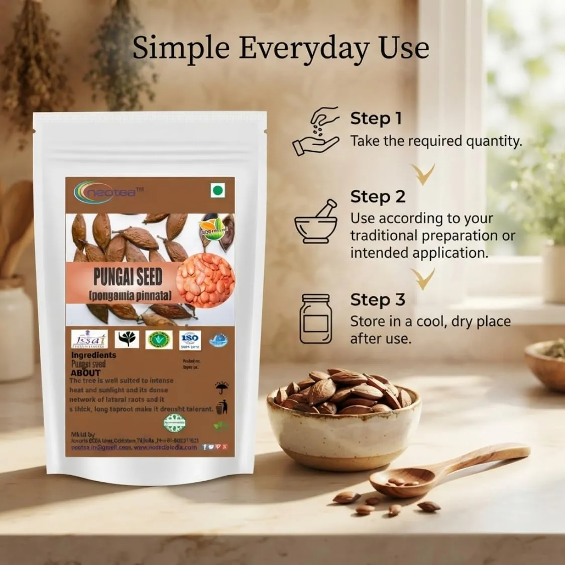Pungai Seed (Whole Raw Seeds) | Dried Pungai Seeds | Naturally Sourced Herbal Seeds | Traditional Indian Herbal Ingredient | Carefully Cleaned & Packed | 100% Natural
