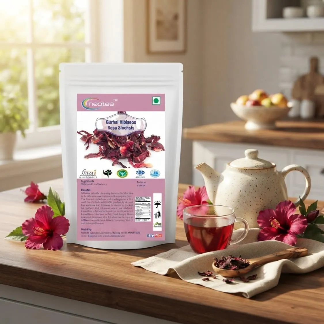 Hibiscus Rosa Raw Herbal | Dried Hibiscus Rosa Flowers | Whole Natural Hibiscus Flowers | Carefully Selected & Hygienically Packed | Traditional Herbal Ingredient