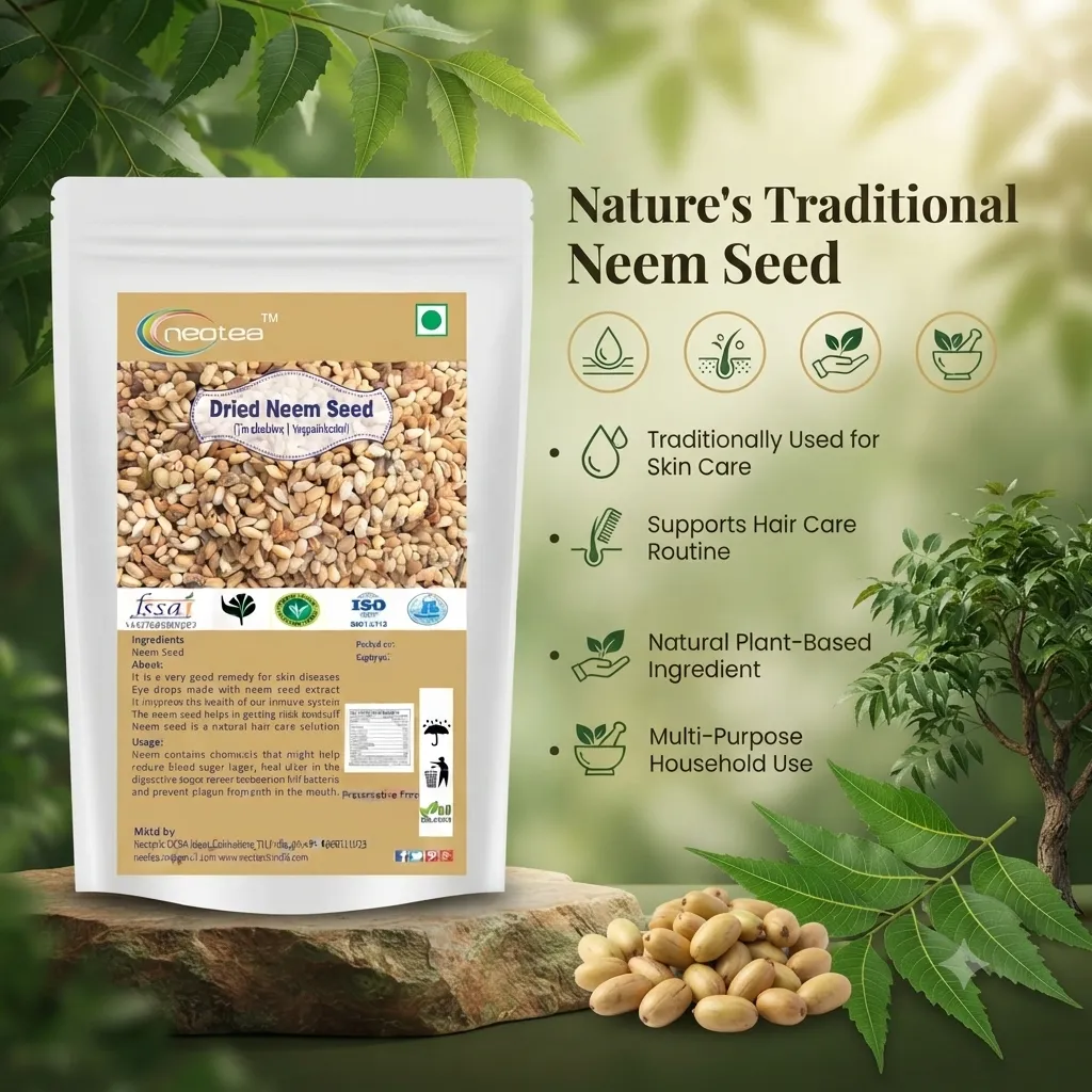 Dried Neem Seeds | Whole Raw Neem Seeds | Naturally Dried Herbal Seeds | Unprocessed Neem Seed for Traditional Uses, Gardening & Everyday Herbal Practices | No Added Preservatives