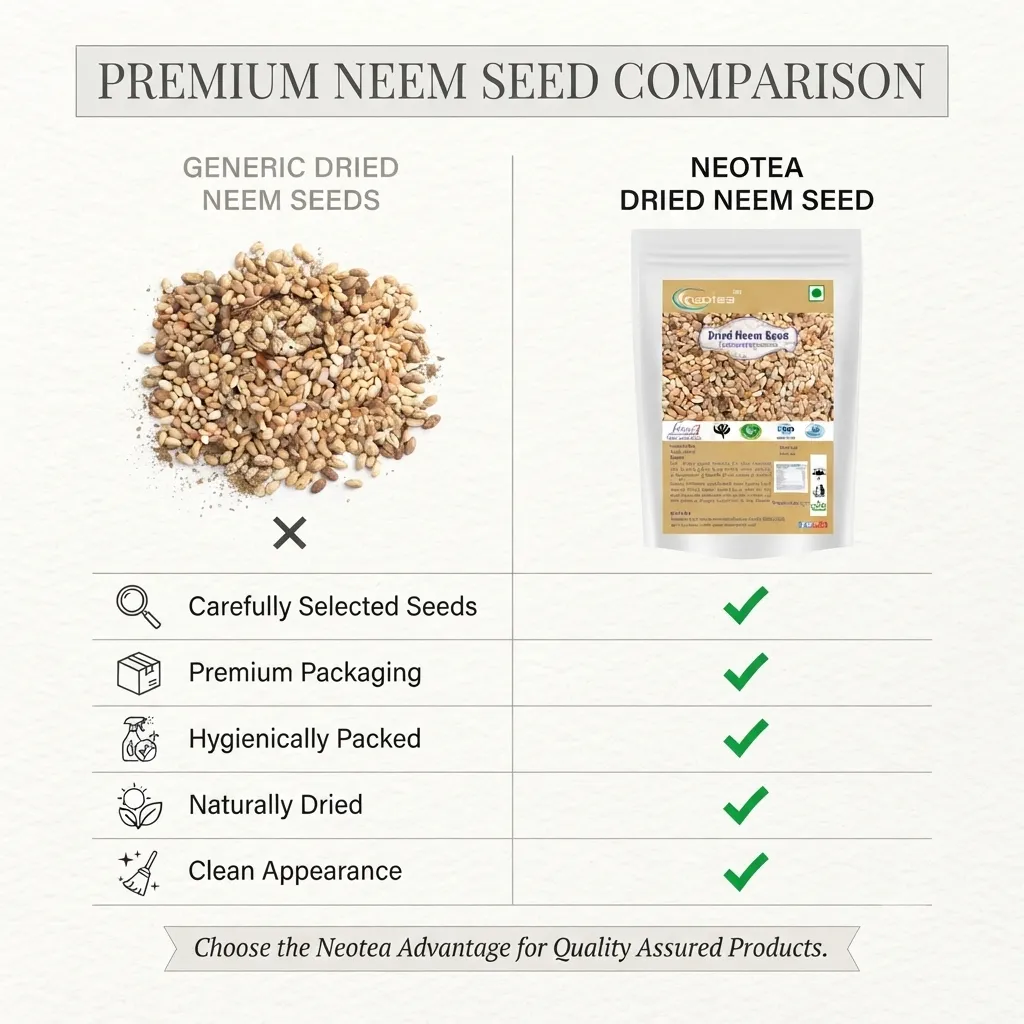 Dried Neem Seeds | Whole Raw Neem Seeds | Naturally Dried Herbal Seeds | Unprocessed Neem Seed for Traditional Uses, Gardening & Everyday Herbal Practices | No Added Preservatives