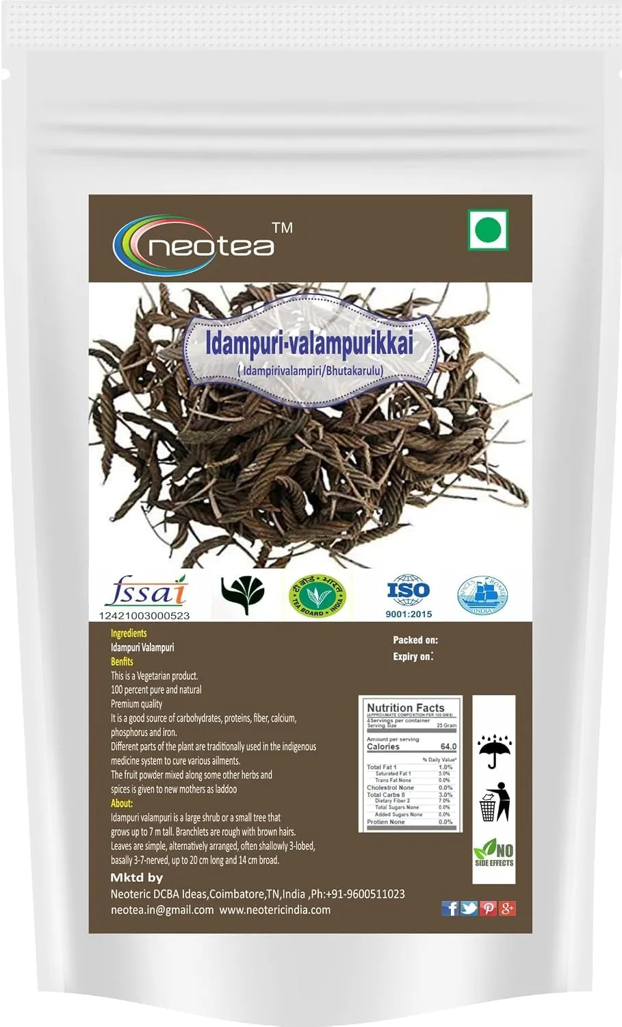Idampuri Valampurikkai Raw Herbal | Whole Natural Herbal Ingredient | Traditional Indian Herbal Collection | Carefully Selected & Packed | For Traditional and Cultural Use