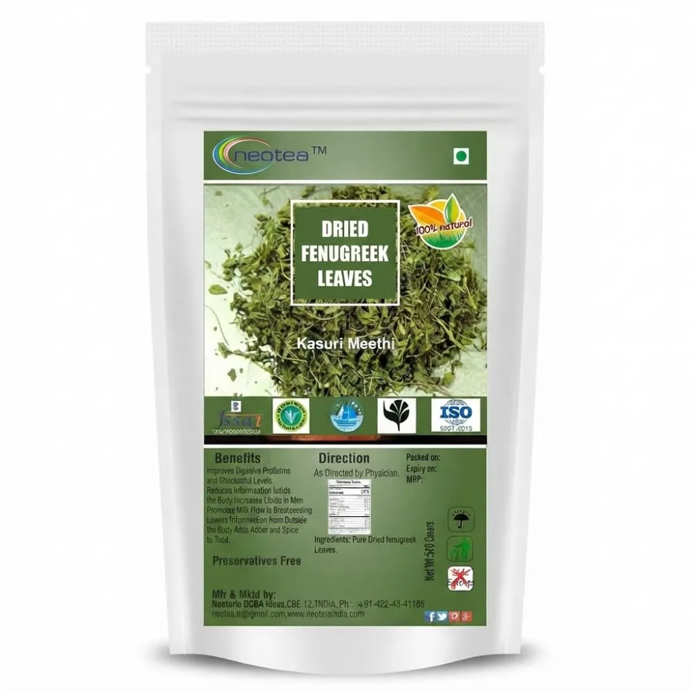 Dried Fenugreek Leaf (Kasuri Methi, Methi Mente, Vendayam, Trigonella Foenum-Graecum) - 100% Pure & Natural, Ayurvedic Herb for Culinary Uses, Digestive Health, and Wellness