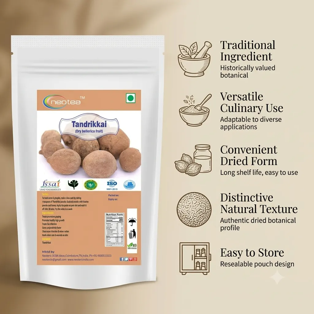 Tandrikkai Raw Herb 100g | Dried Tandrikkai Whole Herbal Ingredient | Traditional Herbal Ingredient for Home Use | Natural Dried Herb for Herbal Preparations