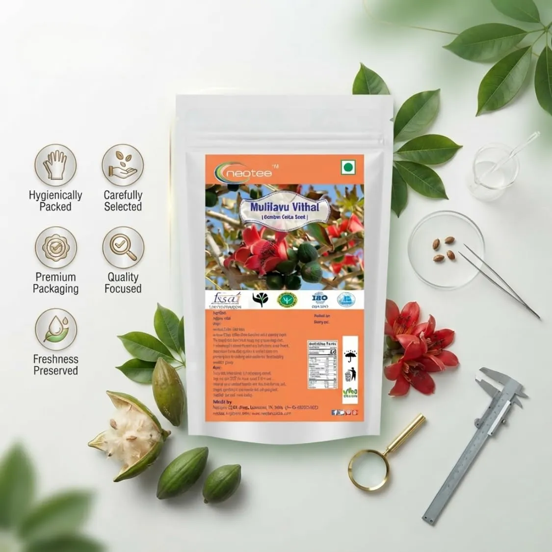 Mulilavu Vithai Raw Herbal Seeds | Traditional Indian Herbal Ingredient | Whole Dried Mulilavu Seeds | Natural Botanical Ingredient for Traditional Preparations