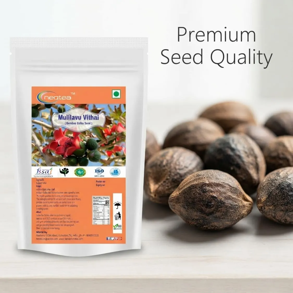 Mulilavu Vithai Raw Herbal Seeds | Traditional Indian Herbal Ingredient | Whole Dried Mulilavu Seeds | Natural Botanical Ingredient for Traditional Preparations