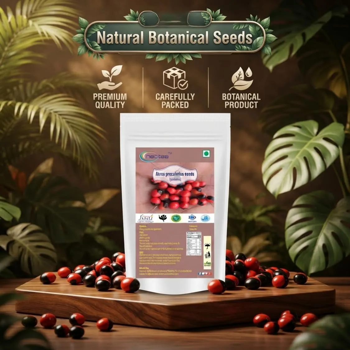 Gundumani Raw Herbal Seeds (Abrus precatorius) | Whole Natural Gundumani Seeds | Traditional Herbal Raw Ingredient | Carefully Selected & Cleaned | For Traditional & Craft Use