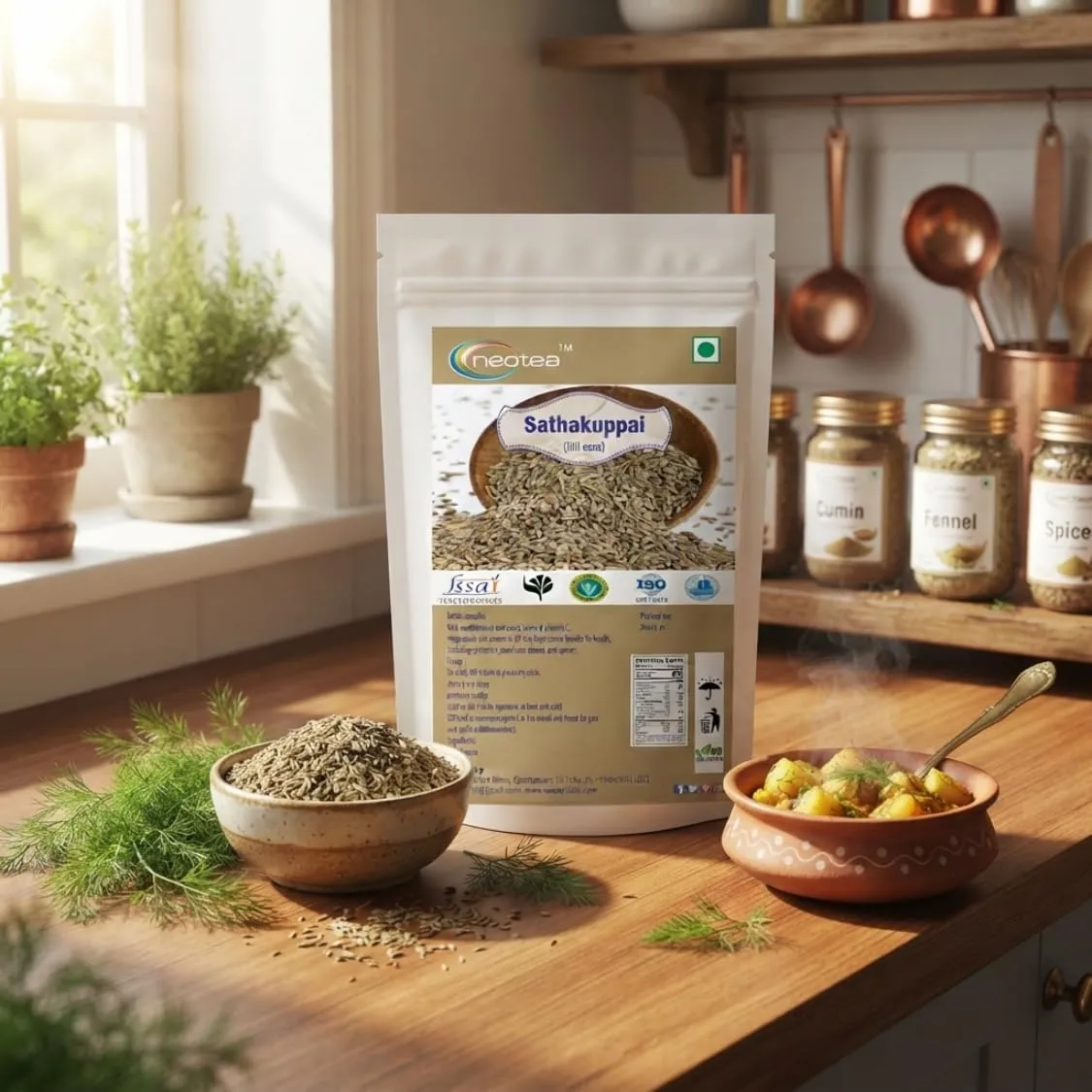 Dill Seed (Sathakuppai Anethum Graveolens) Raw Herbal Whole Seeds | Natural Dried Dill Seeds | Aromatic Herbal Ingredient for Traditional Recipes, Herbal Preparations & Daily Kitchen Use | Premium Quality