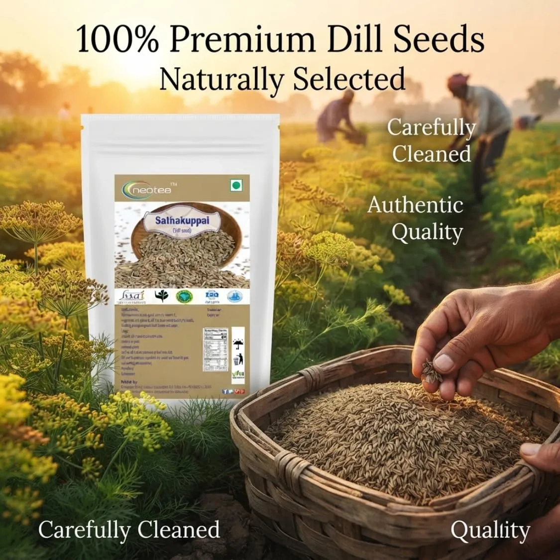 Dill Seed (Sathakuppai Anethum Graveolens) Raw Herbal Whole Seeds | Natural Dried Dill Seeds | Aromatic Herbal Ingredient for Traditional Recipes, Herbal Preparations & Daily Kitchen Use | Premium Quality