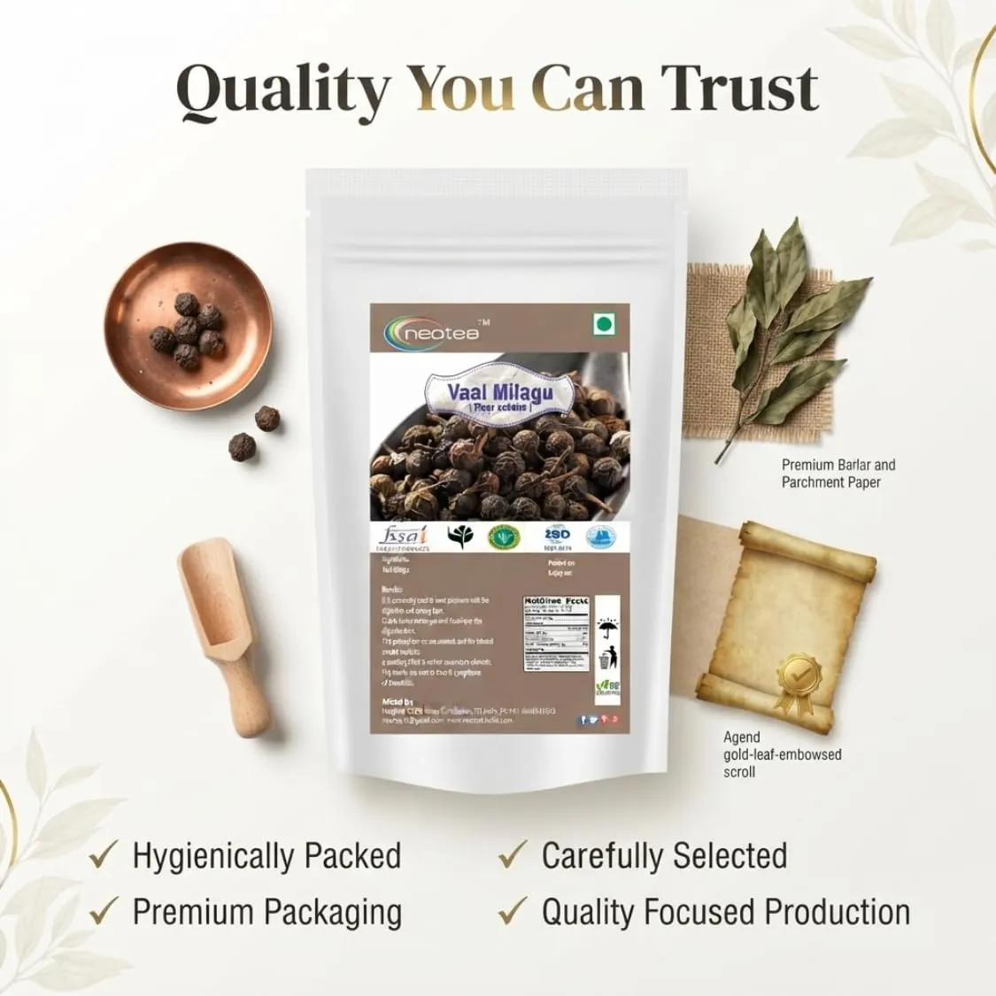 Vaal Milagu Raw Herbal Whole Herb | Traditional Indian Herb for Herbal Preparations, Home Use & Traditional Wellness Practices | Naturally Sourced Vaal Milagu