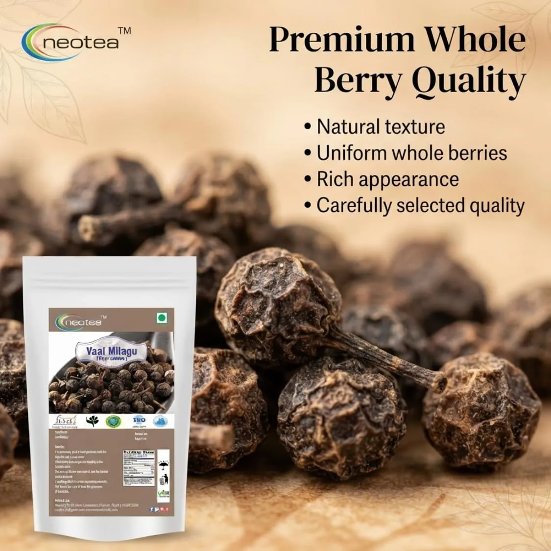 Vaal Milagu Raw Herbal Whole Herb | Traditional Indian Herb for Herbal Preparations, Home Use & Traditional Wellness Practices | Naturally Sourced Vaal Milagu