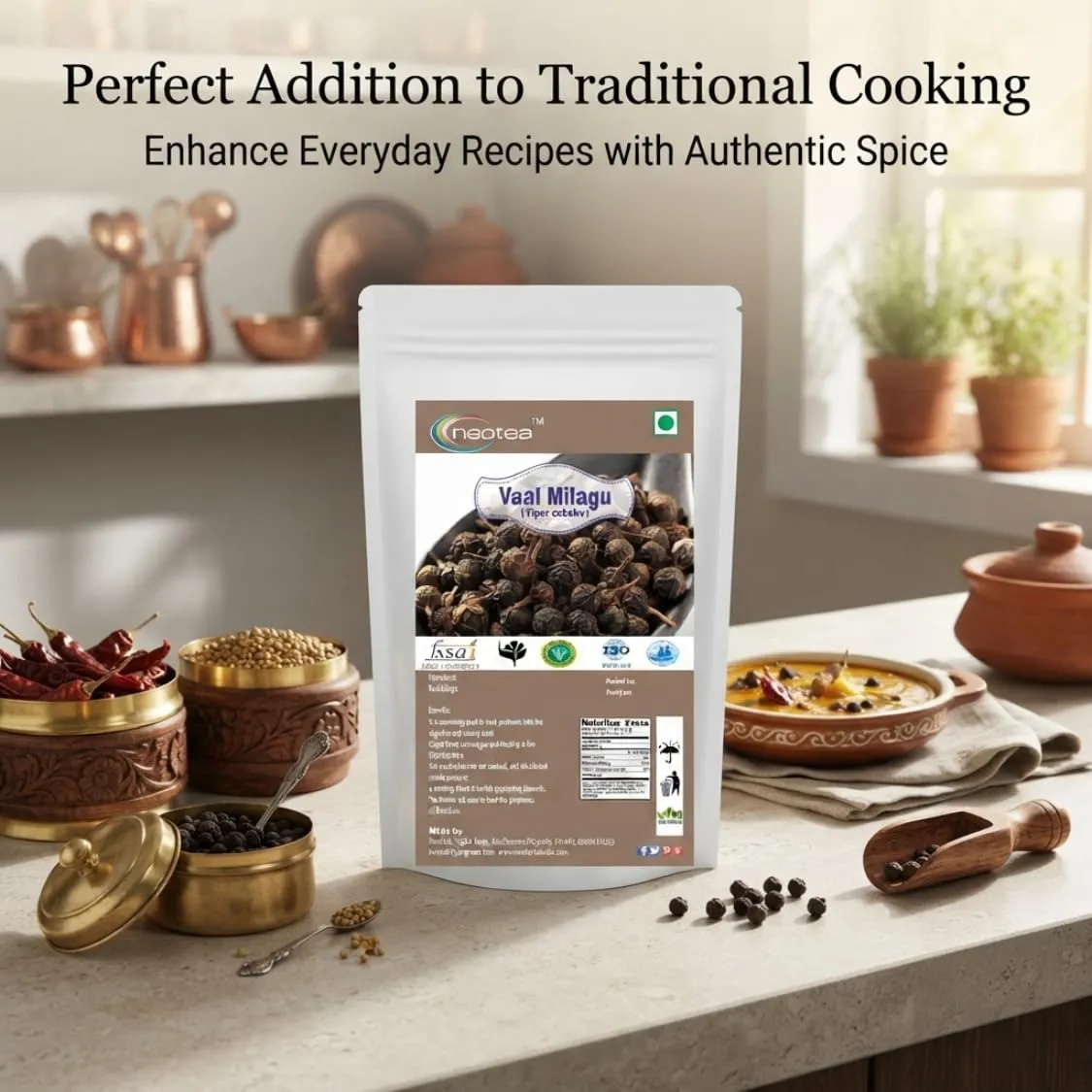 Vaal Milagu Raw Herbal Whole Herb | Traditional Indian Herb for Herbal Preparations, Home Use & Traditional Wellness Practices | Naturally Sourced Vaal Milagu