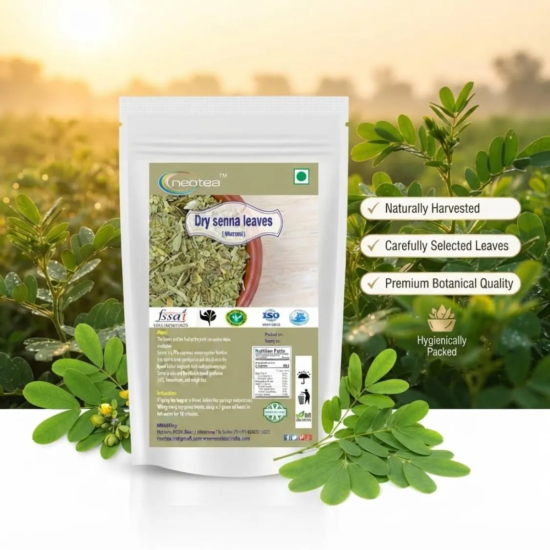 Dry Senna Leaves (Nilavarai) | Natural Dried Senna Leaf | Whole Herbal Leaves | Cassia Angustifolia Leaves | Traditional Herbal Ingredient for Home Herbal Preparations | 100% Natural