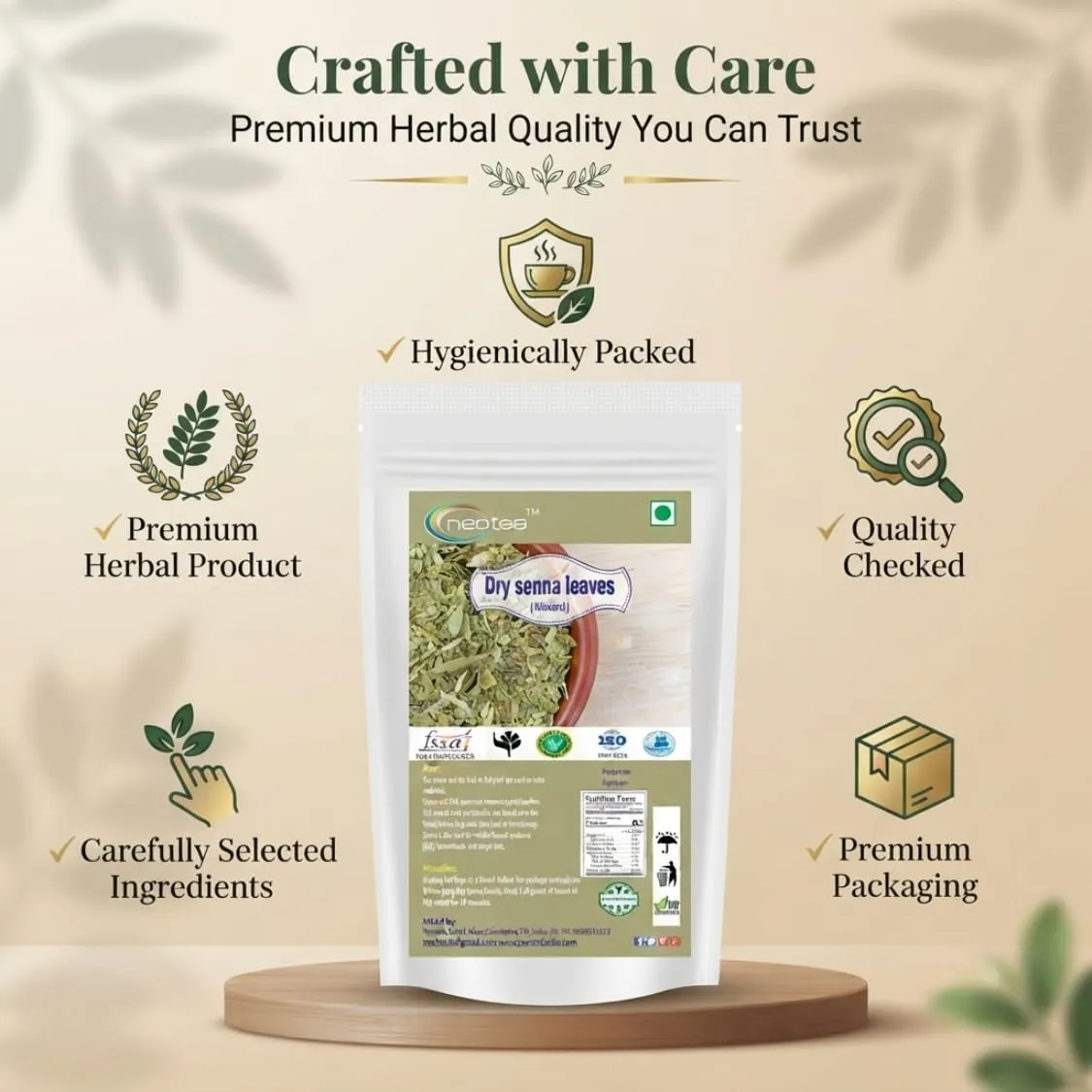 Dry Senna Leaves (Nilavarai) | Natural Dried Senna Leaf | Whole Herbal Leaves | Cassia Angustifolia Leaves | Traditional Herbal Ingredient for Home Herbal Preparations | 100% Natural