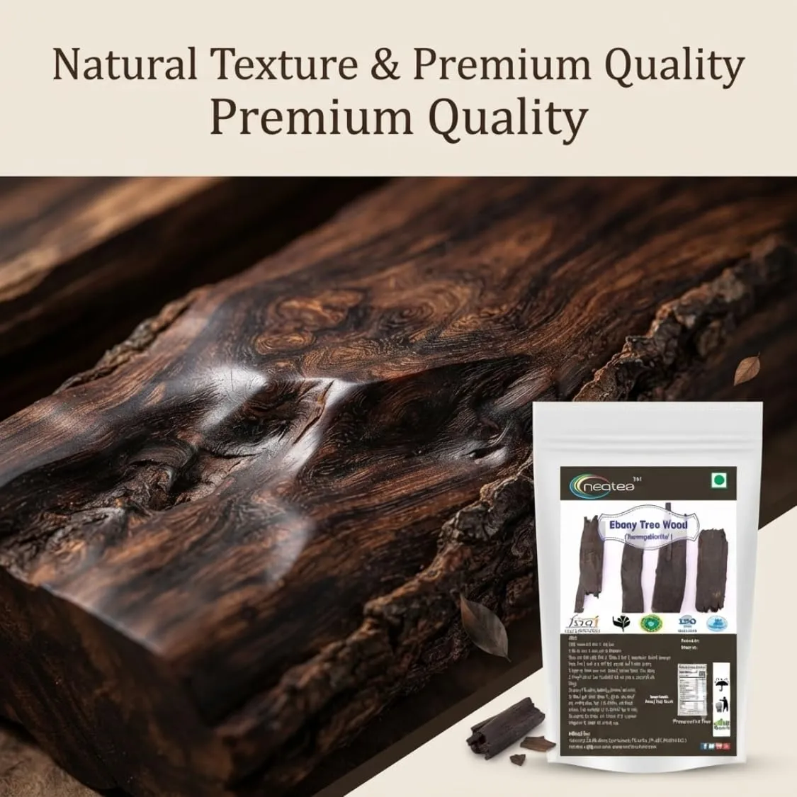 Ebony Tree Wood Raw Herbal (Karungalikattai) | Natural Ebony Wood Pieces | Traditional Herbal Ingredient for Pooja, Craft, Decorative & Traditional Uses | Carefully Selected Raw Wood