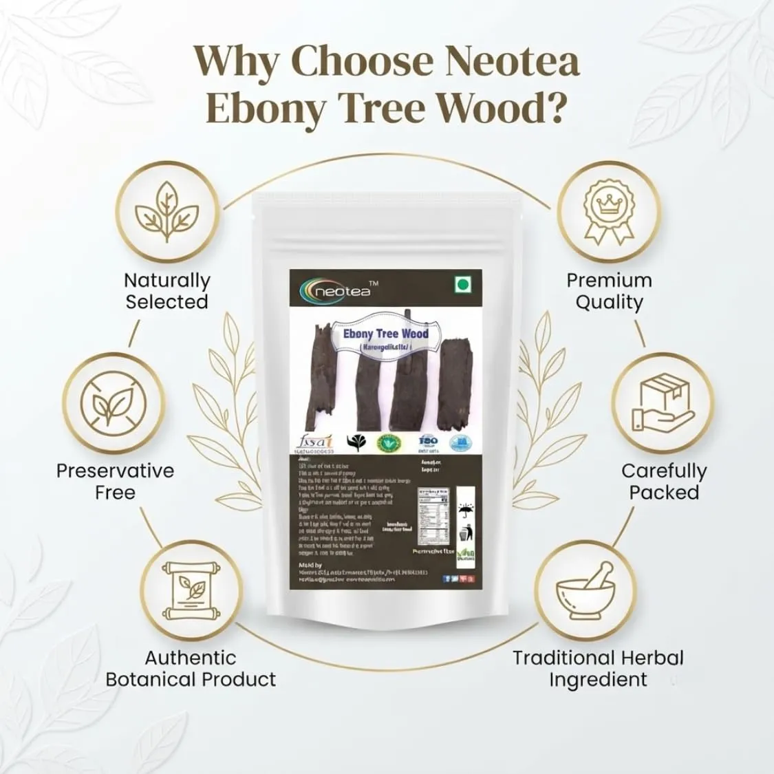 Ebony Tree Wood Raw Herbal (Karungalikattai) | Natural Ebony Wood Pieces | Traditional Herbal Ingredient for Pooja, Craft, Decorative & Traditional Uses | Carefully Selected Raw Wood