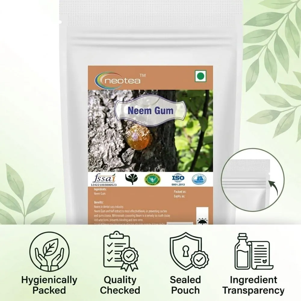 Neem Gum Raw Herbal Resin | Natural Neem Tree Gum for Traditional Herbal Use, Pooja, Craft & DIY Applications | Naturally Sourced Dried Neem Gum | Herbal Ingredient