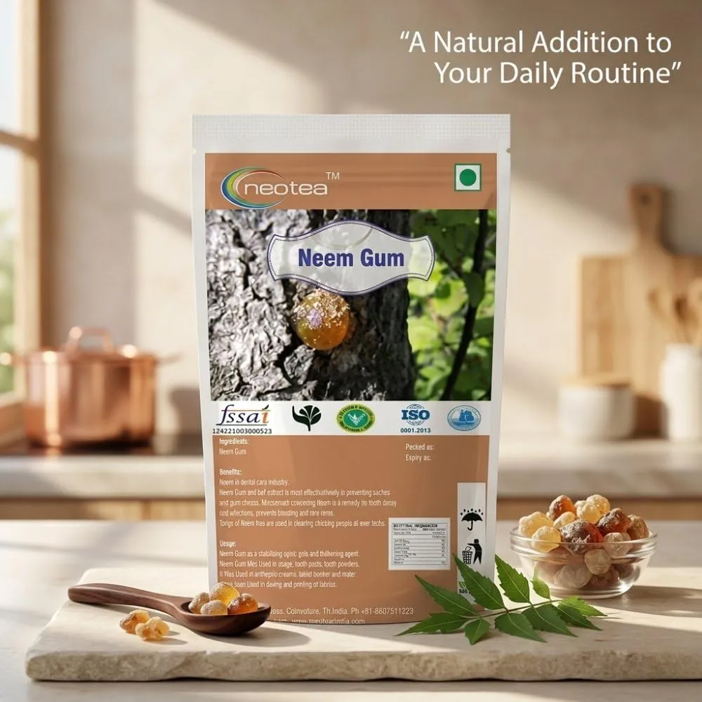 Neem Gum Raw Herbal Resin | Natural Neem Tree Gum for Traditional Herbal Use, Pooja, Craft & DIY Applications | Naturally Sourced Dried Neem Gum | Herbal Ingredient