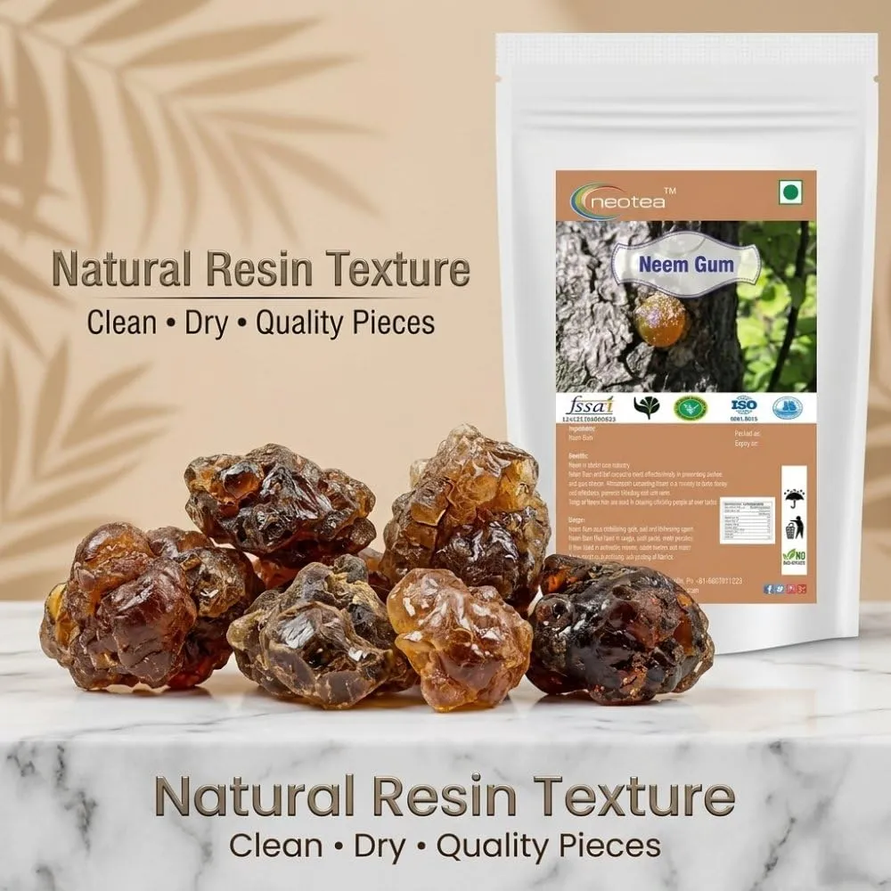 Neem Gum Raw Herbal Resin | Natural Neem Tree Gum for Traditional Herbal Use, Pooja, Craft & DIY Applications | Naturally Sourced Dried Neem Gum | Herbal Ingredient