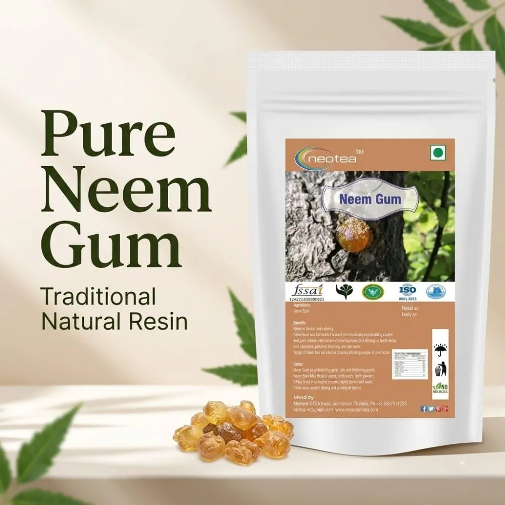 Neem Gum Raw Herbal Resin | Natural Neem Tree Gum for Traditional Herbal Use, Pooja, Craft & DIY Applications | Naturally Sourced Dried Neem Gum | Herbal Ingredient