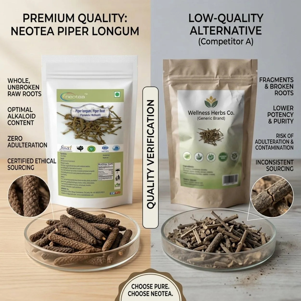 Kandatippili Raw Herb (Piper Longum)| Traditional Indian Herbal Ingredient | Natural Dried Kandatippili Sticks for Herbal Preparations, Home Remedies & Traditional Wellness Practices