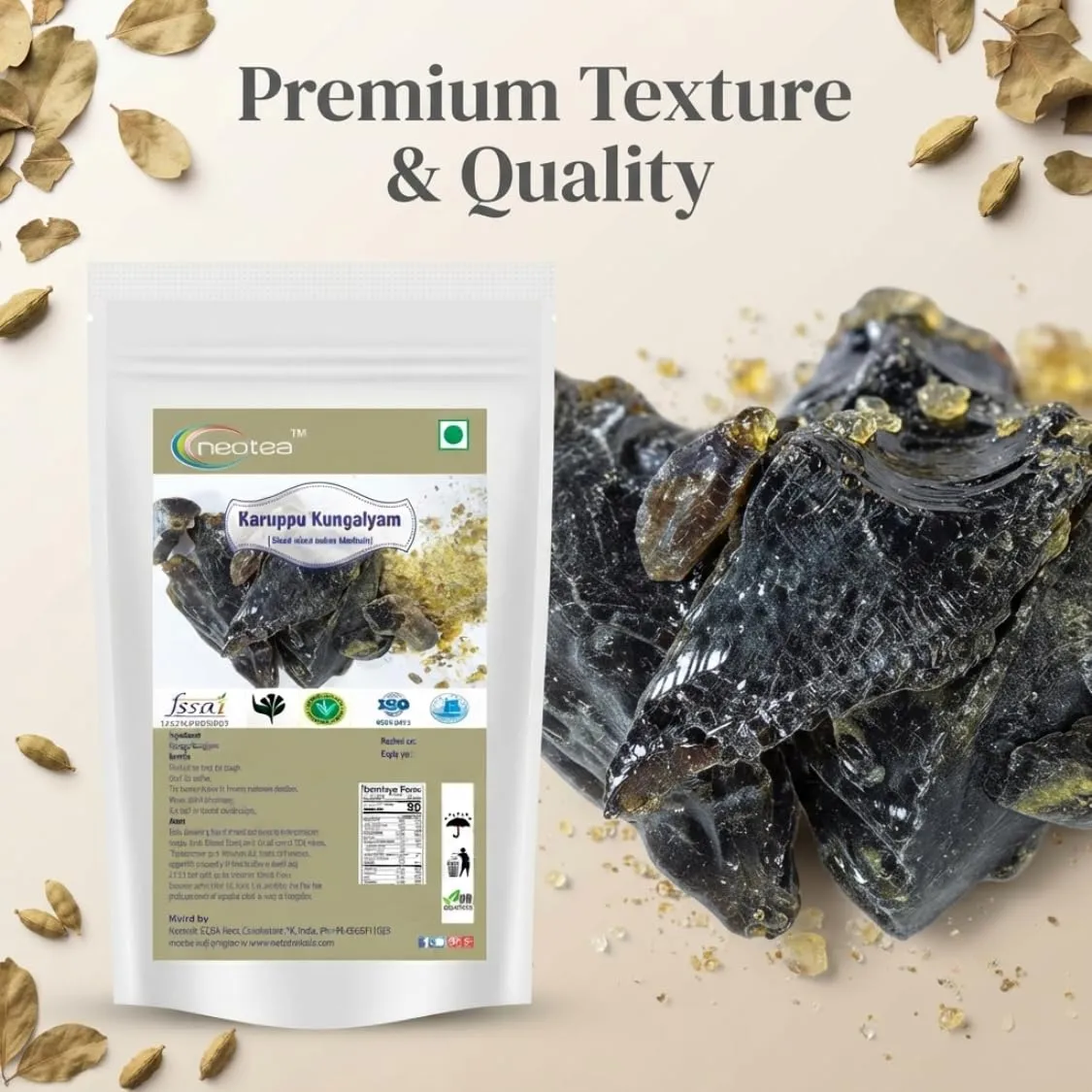 Karuppu Kungalyam Raw Herbal (Black Dried Indian Bdellium) | Traditional Indian Herbal Ingredient | Natural Whole Karuppu Kungalyam | Carefully Selected Raw Herb for Traditional Household and Herbal Practices