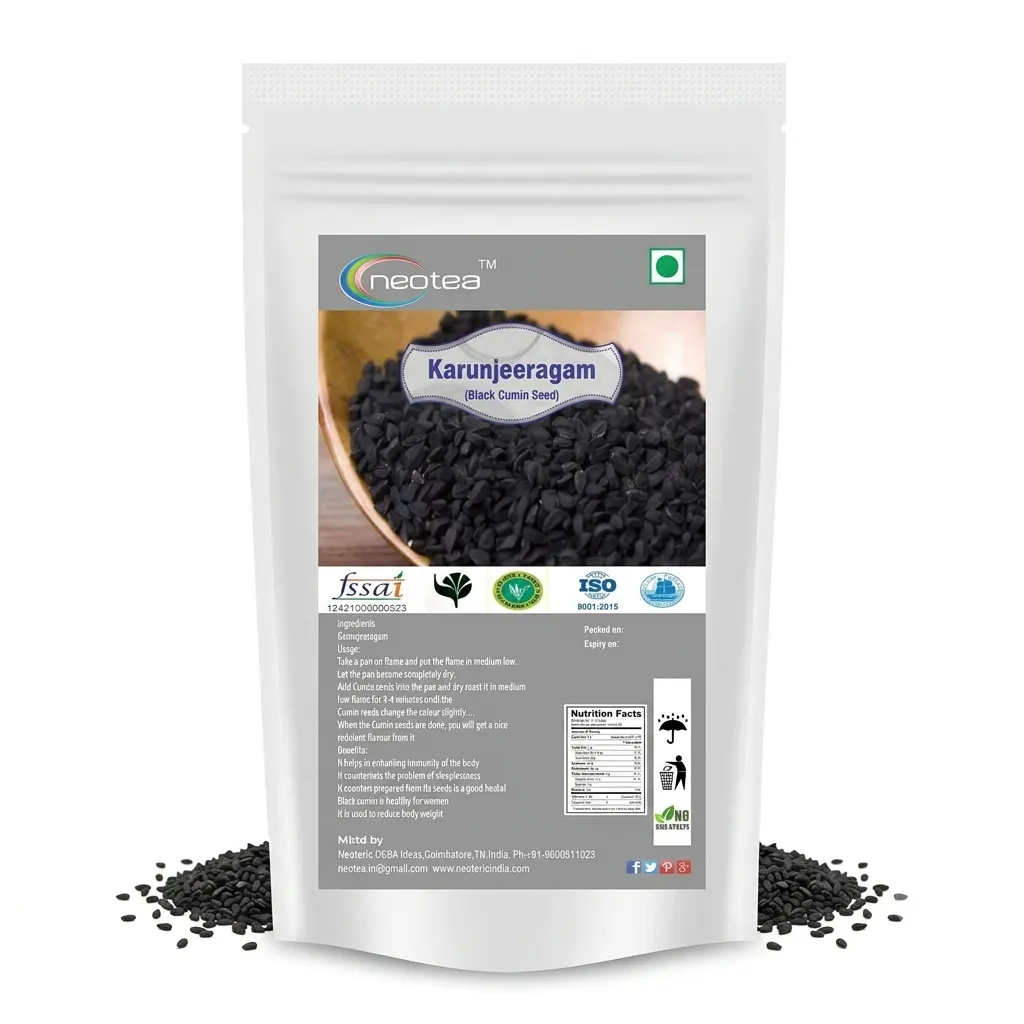 Karunjeeragam Whole Seeds | Black Cumin Seeds | Natural Raw Herbal Seeds | Nigella Sativa Whole Seeds | Unprocessed Karunjeeragam for Traditional Culinary & Herbal Use