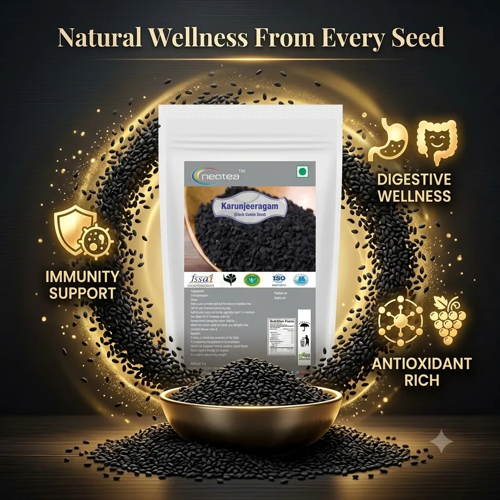 Karunjeeragam Whole Seeds | Black Cumin Seeds | Natural Raw Herbal Seeds | Nigella Sativa Whole Seeds | Unprocessed Karunjeeragam for Traditional Culinary & Herbal Use