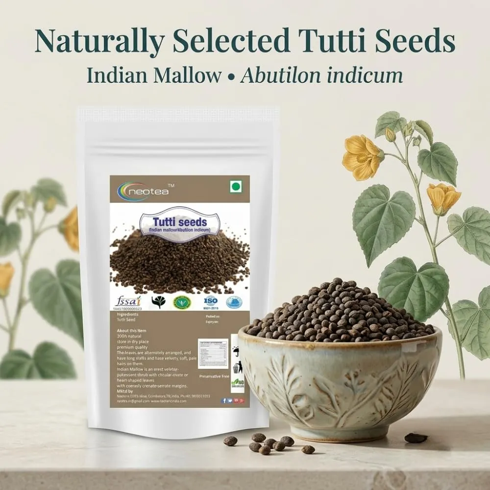 Thuthi Seeds Raw Herbal Seeds | Whole Thuthi Vithai | Abutilon indicum Seeds | Naturally Dried Herbal Seeds | Traditional Indian Herb | For Herbal Preparations & Daily Use