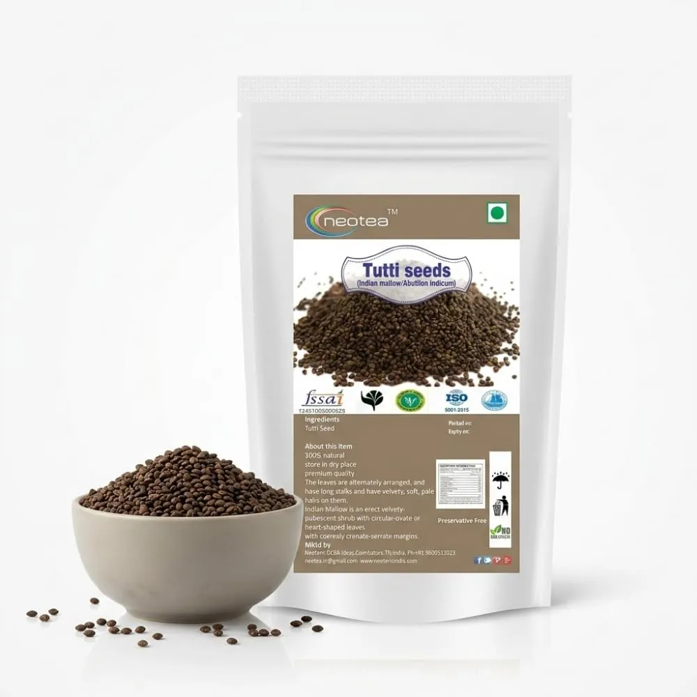Thuthi Seeds Raw Herbal Seeds | Whole Thuthi Vithai | Abutilon indicum Seeds | Naturally Dried Herbal Seeds | Traditional Indian Herb | For Herbal Preparations & Daily Use