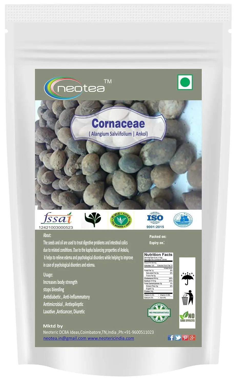 Cornaceae Alingil Raw Herbal | Dried Alingil Herb | Natural Whole Alingil for Traditional Herbal Preparations, Home Use & Herbal Recipes | Unprocessed Raw Herb