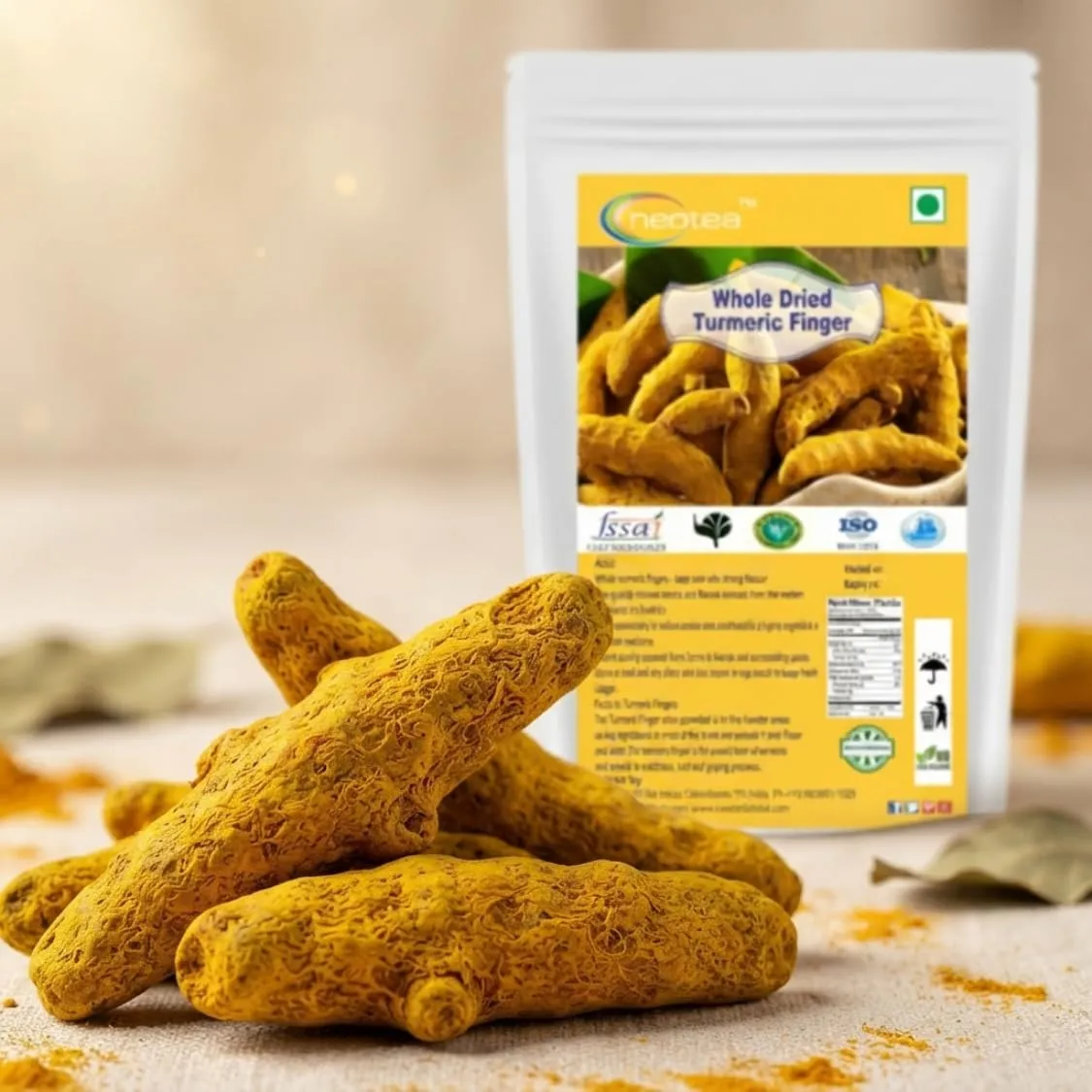 Whole Dried Turmeric Fingers | Premium Turmeric Root | Pure & Natural | Whole Dry for Cooking, Herbal Preparations & Spice Use | No Added Preservatives