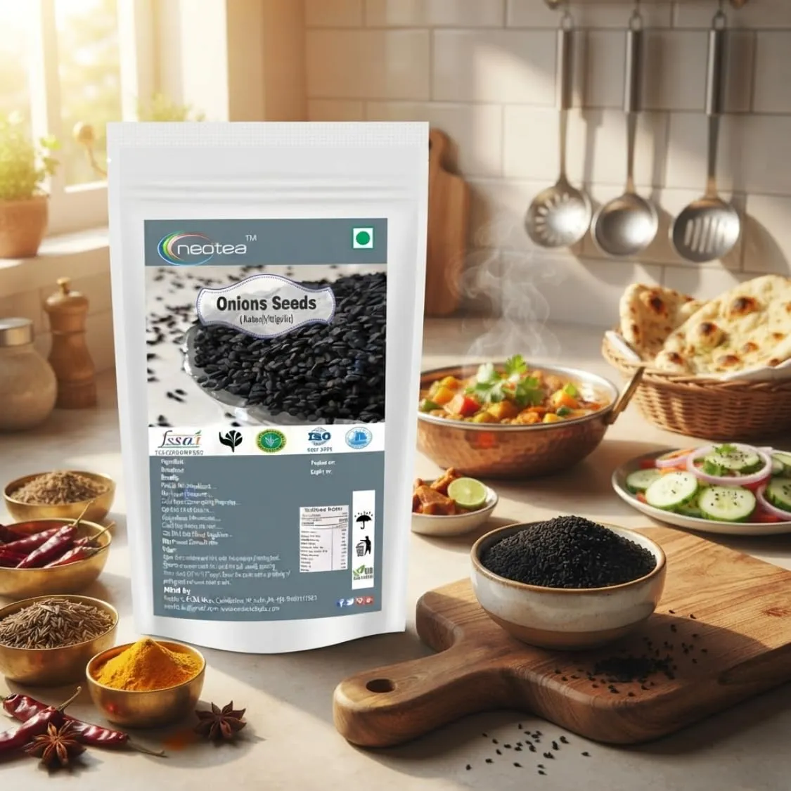 Onion Seeds (Kalonji) Raw Herbal Seeds | Pure Dried Onion Seeds for Traditional Kitchen, Herbal and Daily Wellness Use | Natural Whole Seeds | Carefully Cleaned & Packed