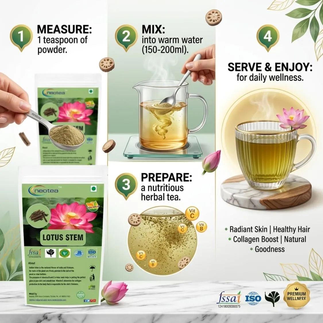 Lotus Stem Raw Herbal | Dried Lotus Stem Whole Natural Herb | Nelumbo Nucifera Stem | Traditional Herbal Ingredient for Home Use, Herbal Preparations & Natural Wellness