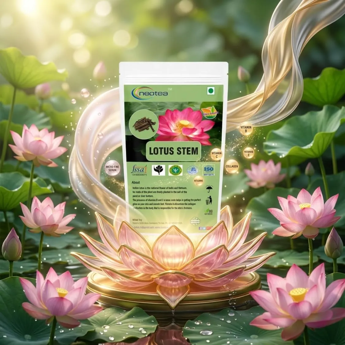 Lotus Stem Raw Herbal | Dried Lotus Stem Whole Natural Herb | Nelumbo Nucifera Stem | Traditional Herbal Ingredient for Home Use, Herbal Preparations & Natural Wellness