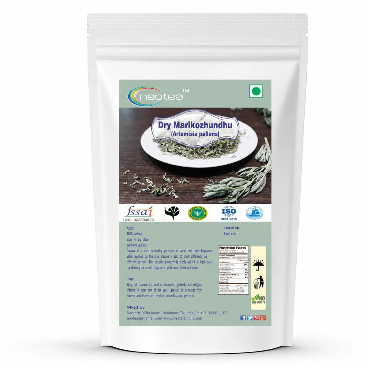 Marikozhundhu Raw Herb | Dried Marikozhundhu Leaves | Aromatic Traditional Herbal Ingredient | Natural Whole Herb for Home Use, Herbal Preparations & Pooja